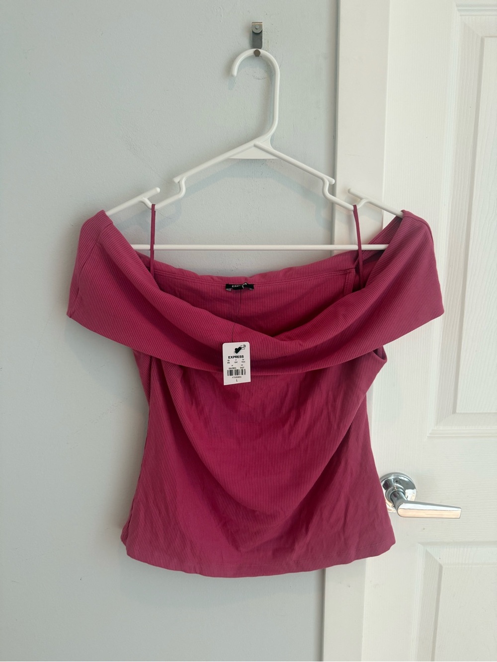 NWT Express Off-Shoulder Ribbed Top, size L